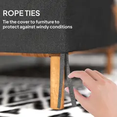 Outsunny 600D Oxford Cloth Furniture Cover, 2 Seater Sofa Protector for Garden Patio, Outdoor, Waterproof, Black, 140L x 84W x 56/94H cm - 6