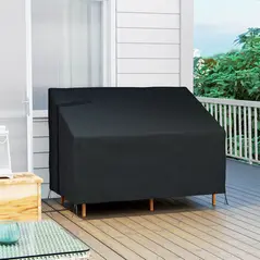 Outsunny 600D Oxford Cloth Furniture Cover, 2 Seater Sofa Protector for Garden Patio, Outdoor, Waterproof, Black, 140L x 84W x 56/94H cm - 2