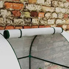 Outsunny 94 x 185cm Mini Two-Room Greenhouse - White - 9
