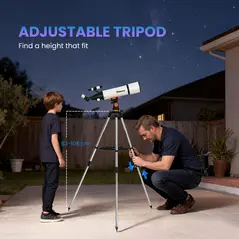 Outsunny Astronomy Telescope for Adults and Beginners with 80 mm Aperture, Carry Bag, White - 7
