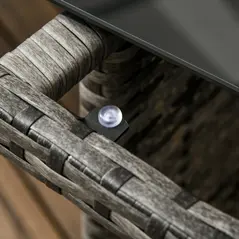 Outsunny 7-Seater Patio wicker Sofa Set Rattan Chair Furniture w/ Glass & Cushioned, Dark Blue - 8