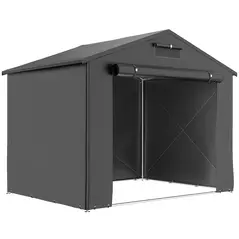 Outsunny 8 x 6 ft Outdoor Garden Storage Shed, Waterproof Bike Tent with Roll-Up Zipper Door - 1