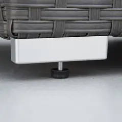 Outsunny 9-Seater Garden Rattan Furniture 10 Pcs Rattan Corner Dining Sofa Set, Grey/Dusty Blue Cushion - 8