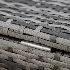 Outsunny 6PC Rattan Corner Sofa Set Wicker 4 Seater Garden Storage Coffee Table Conversation Ottoman Outdoor Weave Furniture w/ Cushion Grey - 9