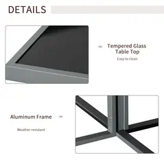 Outsunny 9PCs Patio Aluminium Dining Set, Space Saving Cube Set with 4 Chairs, 4 Ottoman, Cushions, 8 Seater Garden Furniture - 4