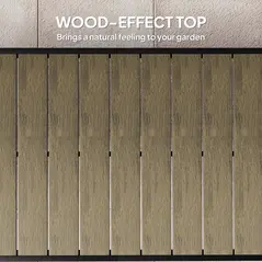 Outsunny Aluminium Outdoor Garden Dining Table for 8 People, Faux Wood Top, for Garden, Patio, 190 x 90 x 74cm, Brown - 4