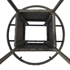 Outsunny 70 cm Wood-Effect Rattan Garden Table - Grey - 9