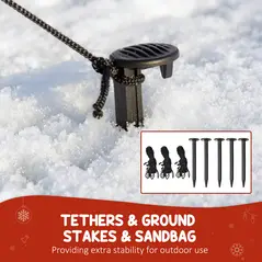 Outsunny 6FT Christmas Inflatables Snowman & Dog with Built-in LED Lights and Flashing Light, Blow Up Christmas Inflatable Decoration for Indoor Outdoor Decor, Garden - 5