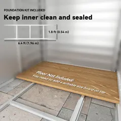 Outsunny 7 x 4ft Garden Shed, Easy to Assemble, Upgraded Galvanised Steel Frame with Foundation Kit, Double Doors with Lock, Outdoor Metal Shed with Vents and Gloves, Garden Storage Shed, Natural - 7