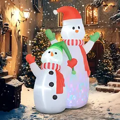 Outsunny 8ft Inflatable Snowman and Son Christmas Decoration - 2
