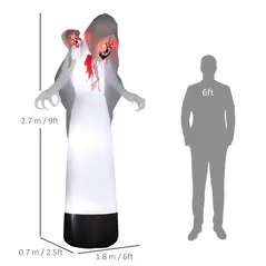 Outsunny 8.9ft Inflatable Three Headed Ghost Halloween Inflatable - 3