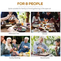 Outsunny 8-Seater Wooden Picnic Set-Fir Wood - 7