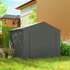 Outsunny 8 x 6 ft Outdoor Garden Storage Shed, Waterproof Bike Tent with Roll-Up Zipper Door - 8