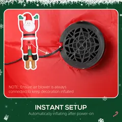 Outsunny 7FT Hanging Christmas Inflatable Santa with Dog, Christmas Blow Up Decoration with Built-in LED Lights for Garden, Indoor Outdoor Home Decor - 5
