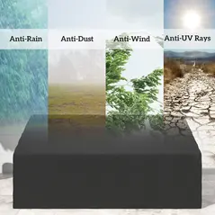 Outsunny 600D Oxford Cloth Garden Furniture Cover Waterproof, 3 Seater Sofa Protector for Patio, Outdoor, Black, 218 x 111 x 63-101 cm - 6