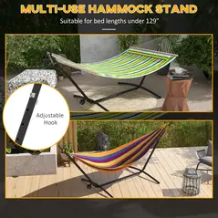 Outsunny 9.5ft Hammock Stand, Portable Hammock with Wheels, Adjustable Hammock Net Stand with Carry Bag, for String-style, Brazilian-style, Flat-style, Rope-style Hammocks, Black - 5