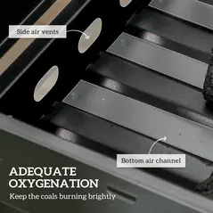 Outsunny Foldable Charcoal Grill - Black - 6