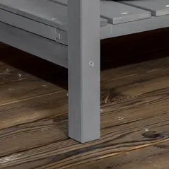 Outsunny Fir Wood Raised Rectangular 8 Compartment Plant Stand Dark Grey - 8