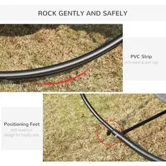Outsunny Double Sun Lounger, Rocking Lounger Sunbed Daybed with Armrest and Headrest Pillow, for Two, For Outdoor Patio Garden, Grey - 4