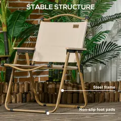Outsunny Camping Chair for Adults, Lightweight Folding Chair, Portable Chair for Camping, Fishing, Beach and Outdoor Travel, Khaki - 7