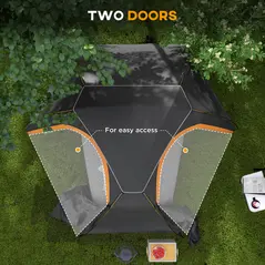 Outsunny Camping Tent with Self Inflatable Mattress, 1 Person Dome Tent with Removable Rainfly and Aluminium Frame, 2000mm Waterproof, Portable with Bags, for Fishing Hiking, Dark Grey/Grey - 6