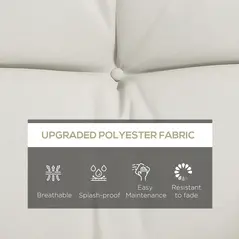 Outsunny Back and Seat Cushion Replacement with 2 Pillows, Patio Chair Cushions Set with Ties, White - 4