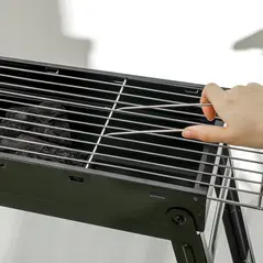 Outsunny Foldable Charcoal Grill - Black - 7