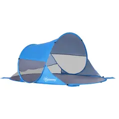 Outsunny Fibreglass Frame 2 Person Pop-Up Lightweight Camping Tent Blue - 2