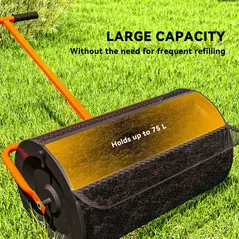 Outsunny Compost Spreader, 24" Peat Moss Spreader with Height Adjustable T Shaped Handle and Metal Mesh Basket, Garden Spreader for Seeding, Spreading Manure, Orange - 4