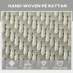 Outsunny Foldable Outdoor PE Rattan Sun Lounger Set of 2, Patio Wicker Recliners Lounge Chair w/ 5-Level Adjustable Backrest, for Poolside, Garden, Mixed Grey - 4