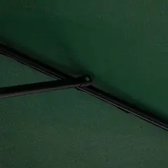 Outsunny Balcony Half Parasol Semi Round Umbrella Patio Crank Handle (2.3 m, Green)- NO BASE INCLUDED - 9