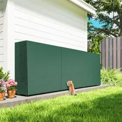 Outsunny Firewood Rack with Waterproof Cover, Heavy Duty Metal Log Store Indoors, Log Storage Holder for Outdoor Indoor Fireplace, 300 x 36 x 99 cm, Dark Green - 8