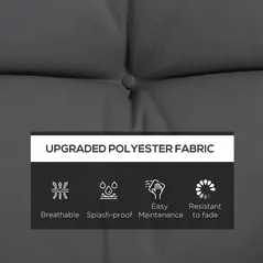 Outsunny Back and Seat Cushion Replacement with 2 Pillows, Patio Chair Cushions Set with Ties, Charcoal Grey - 4
