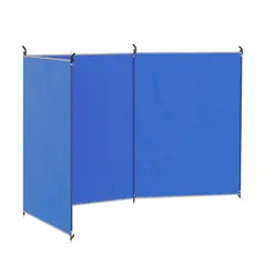Outsunny Camping Windbreak, Foldable Portable Wind Blocker w/ Carry Bag and Steel Poles, Beach Sun Screen Shelter Privacy Wall, 450cm x 150cm - 1