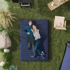 Outsunny Double Inflatable Mattress, with Built-In Pump - Blue - 2