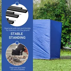 Outsunny Camping Windbreak, Foldable Portable Wind Blocker w/ Carry Bag and Steel Poles, Beach Sun Screen Shelter Privacy Wall, 450cm x 150cm - 5