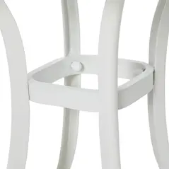 Outsunny Cast Aluminium Bistro Table, Outdoor Square Side Table with Umbrella Hole, Garden Table for Balcony, White - 9