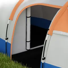 Outsunny Camping Tent, Large Tunnel Tent with Bedroom and Living Area, 2000mm Waterproof, Portable with Bag for 2-3 Man, Orange - 9