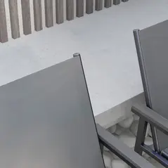 Outsunny Five-Piece Metal Dining Set, with Glass-Top Table - Grey - 8