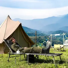 Outsunny Five-Position Reclining Sun Lounger - Black - 2