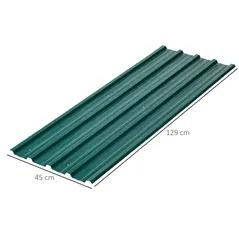 Outsunny Corrugated Roofing Sheets, Pack of 24, Galvanised Metal Roofing Sheets for Greenhouse, Garage, Storage Shed, Carport, 129 x 45cm, Green - 3