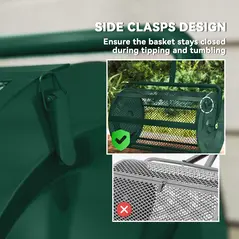 Outsunny Compost Spreader, 24" Peat Moss Spreader with Height Adjustable T Shaped Handle and Metal Mesh Basket, Garden Spreader for Seeding, Spreading Manure, Green - 5