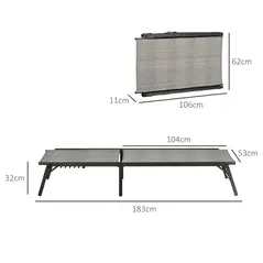 Outsunny Foldable Outdoor PE Rattan Sun Lounger Set of 2, Patio Wicker Recliners Lounge Chair w/ 5-Level Adjustable Backrest, for Poolside, Garden, Mixed Grey - 3