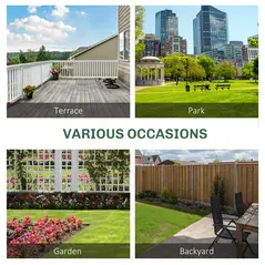 Outsunny Fir Wood Convertible 2 to 3 Seater Outdoor Garden Bench Grey - 6