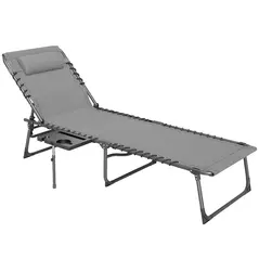Outsunny Five-Position Reclining Sun Lounger - Grey - 1