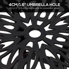 Outsunny Cast Aluminium Bistro Table, Outdoor Square Side Table with Umbrella Hole, Garden Table for Balcony, Bronze Tone - 4