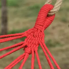 Outsunny Cotton Hammock Soft Portable Swing Sleeping w/ Headrest & Side Pocket Deluxe Swing Chair for Beach, Yard, Bedroom, Patio, Porch, Indoor, Outdoor，270 x 80 cm - 8