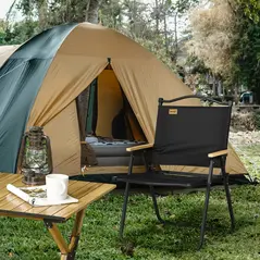 Outsunny Camping Chair for Adults, Lightweight Folding Chair, Portable Chair for Camping, Fishing, Beach and Outdoor Travel, Black - 2