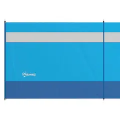 Outsunny Camping Windbreaker with Clear Windows, Carry Bag and Steel Poles, for Beach Caravan Campervan, 725 x 140cm, Blue - 9