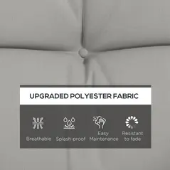 Outsunny Back and Seat Cushion Replacement with 2 Pillows, Patio Chair Cushions Set with Ties, Light Grey - 4